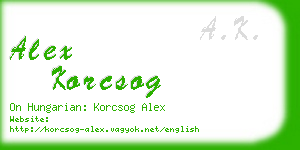 alex korcsog business card